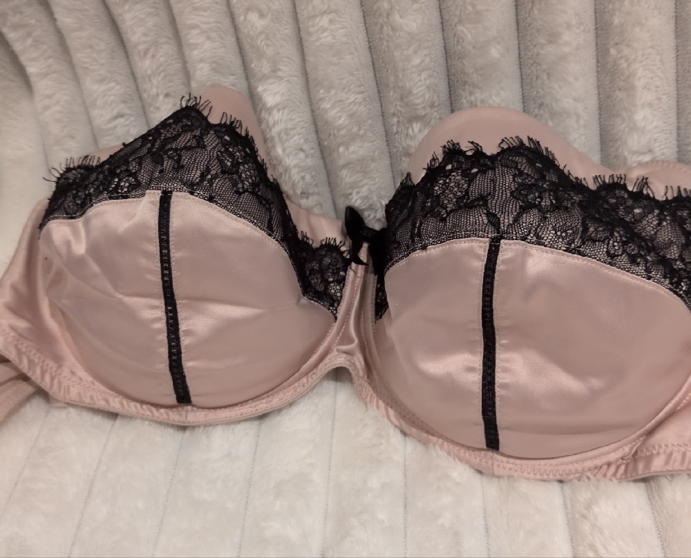 Elegant Lace Trimmed Pink Bra